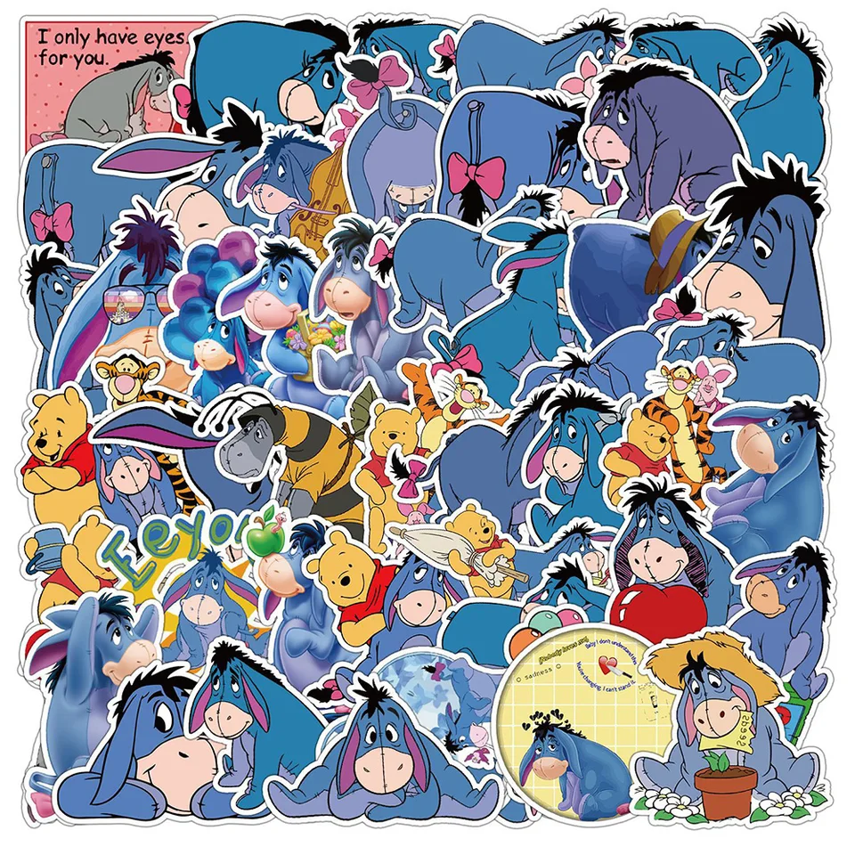 10/30/50ks Disney Calm Old Grey Eeyore Sticker DIY Guitar NAPOJECKÝ LAPTOP Skateboard GRAFFITI Zábavné pre dieťa