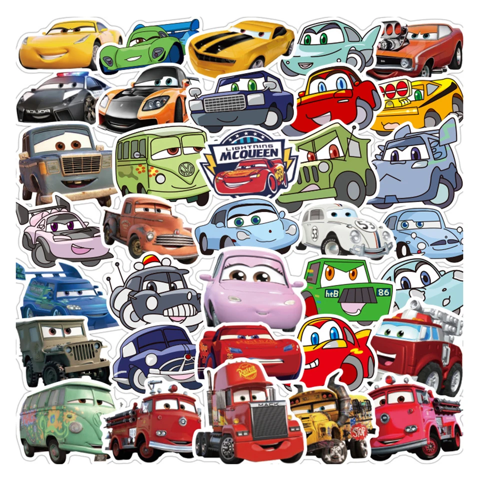 10/30/50ks Disney Cartoon CARS nálepky nálepky hračky nepremokavé graffiti auto prenosný prenos