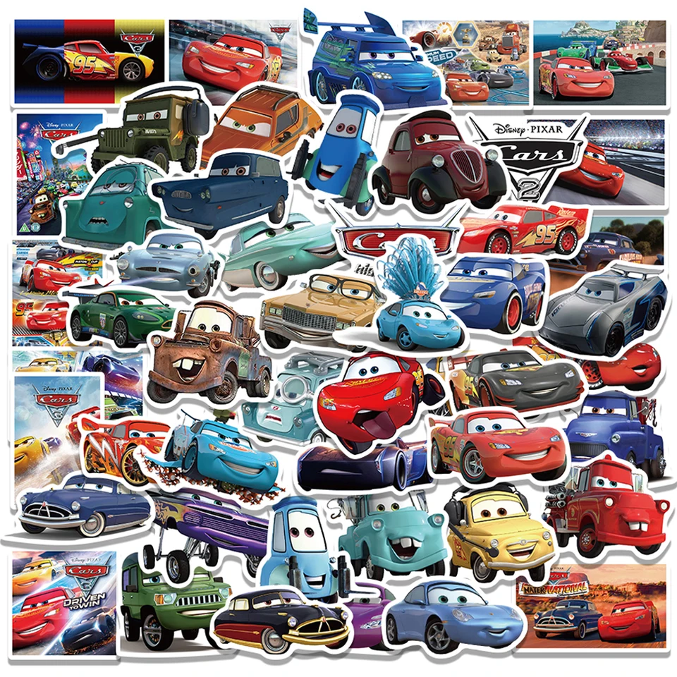 10/30/50ks Disney Pixar Cars Lightning McQueen Cartoon Stickers NAPLAKOVÝ SKLABOBLOBLOBOR TELEFÓN Vodná nálepka nálepky pre deti
