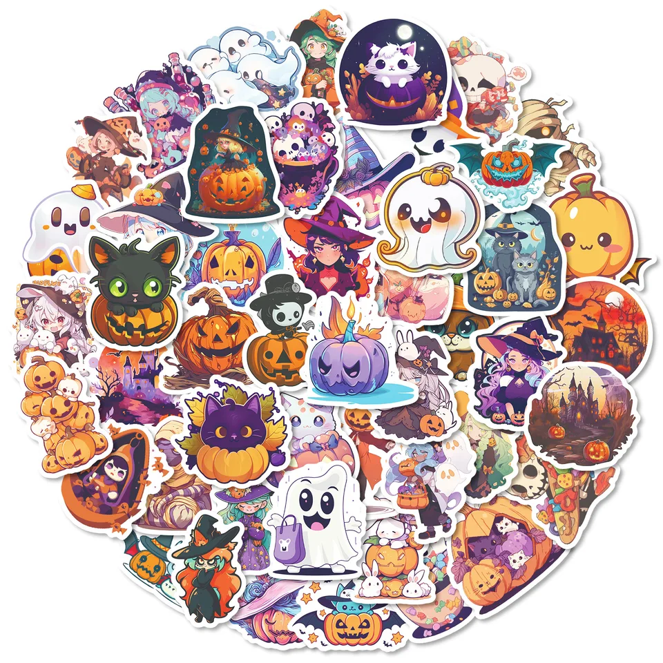 10/30/50ks Halloween nálepky Karika