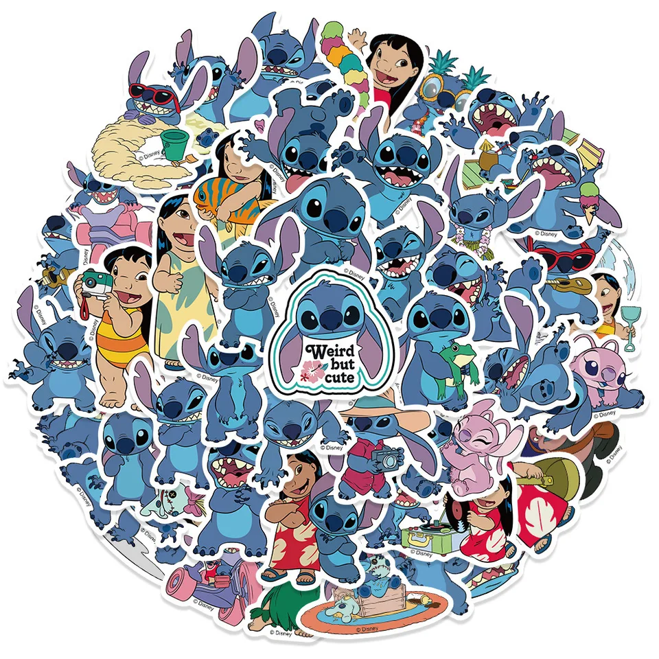 10/30/50ks kawaii Disney Cartoon Lilo Stitch Stickers Guitar Skateboard Roztomilý anime graffiti obtisky vtipné detské hračky