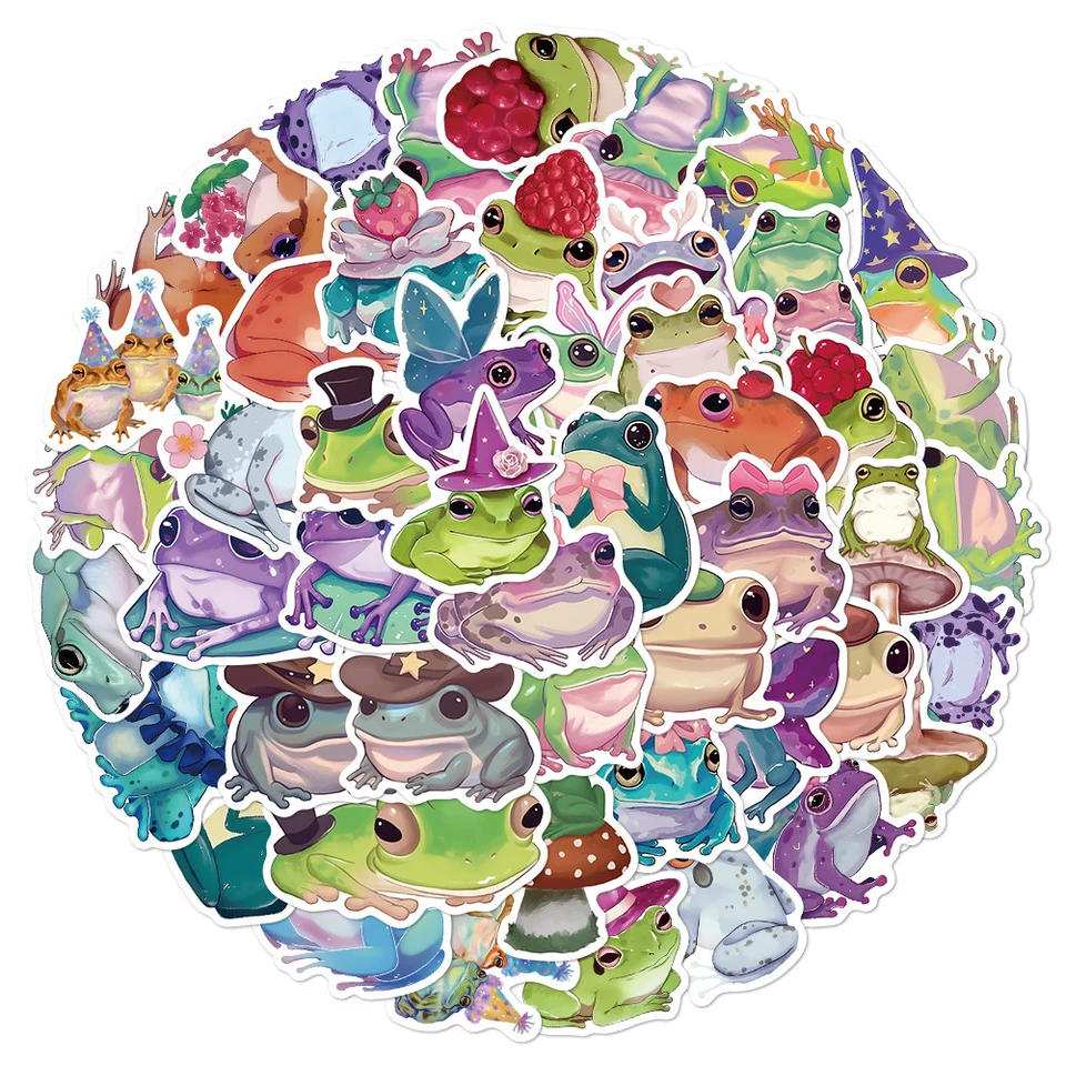 10/30/50ks kawaii frog nálepky roztomilé zvierací nálepky nepremokavá graffiti fľaša na fľašu laptop pre laptop pre deti pre domácich majstrov hračky