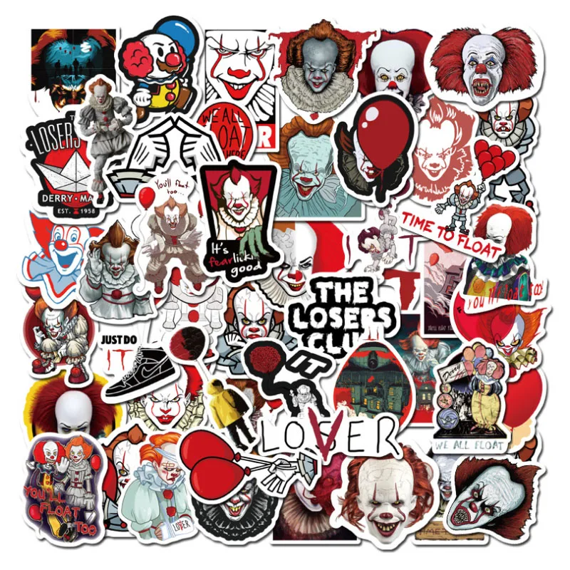 10/30/50ks klaun graffiti nepremokavý skateboard cestovný kufr pre laptop batožinový nálepky DIY KITY GIRL HOLY