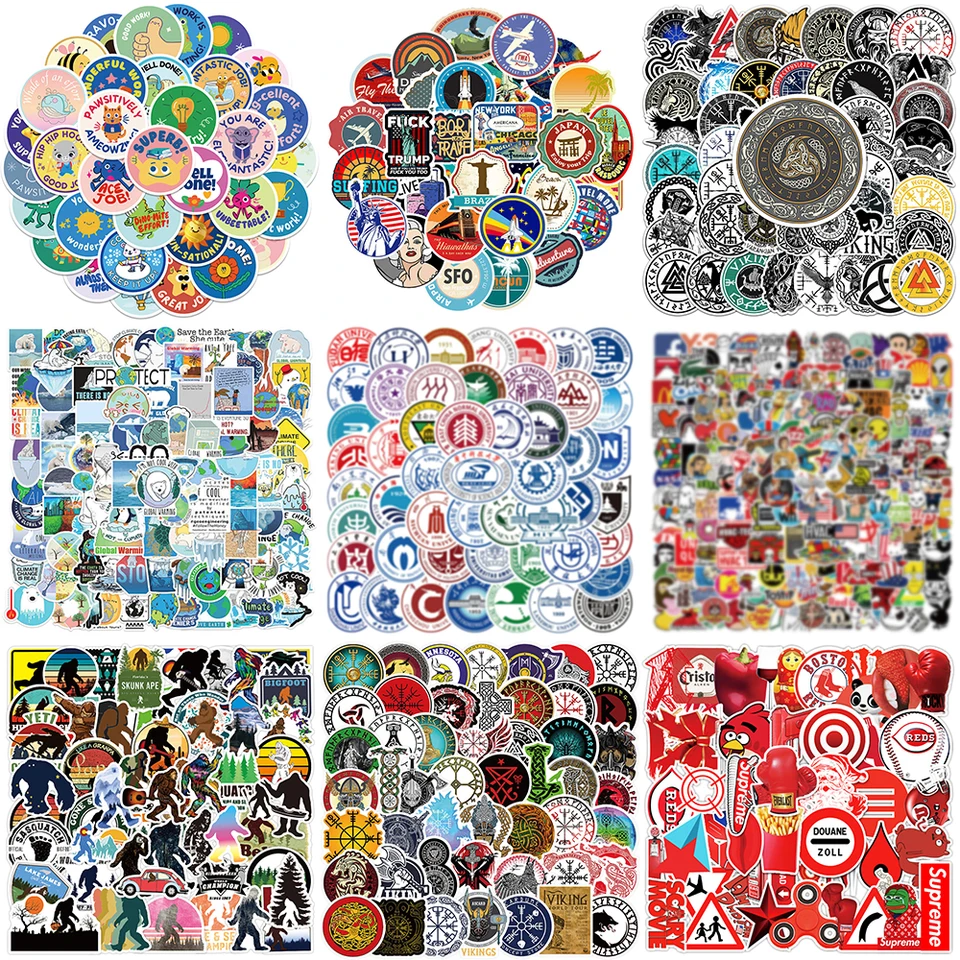10/30/50ks kreslené vzorové nálepky Series Series anglického osvietenia graffiti prilba laptopu prenosný batoľ