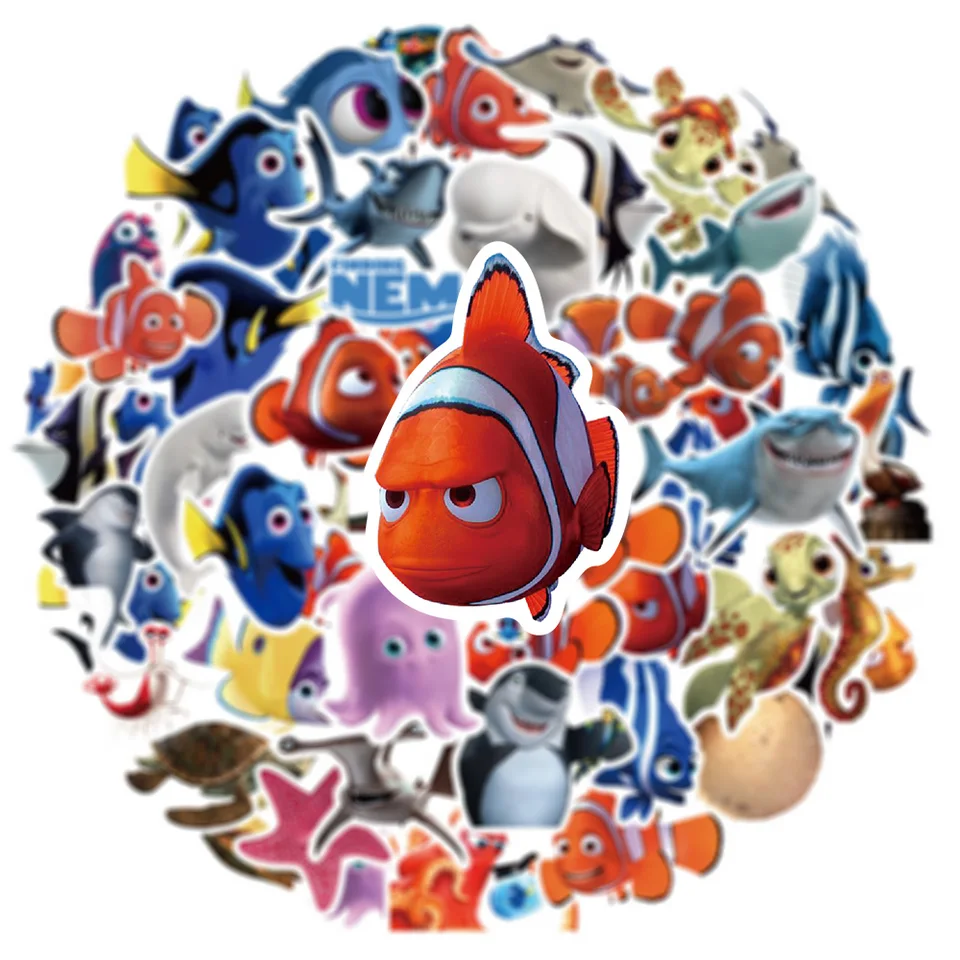 10/30/50ks roztomilé Disney Cartoon Finding nemo nálepky Nemo Marlin Dory Dury DIY Telefón auto Vinyl Cool Kids Anime Sticker Anime Sticker