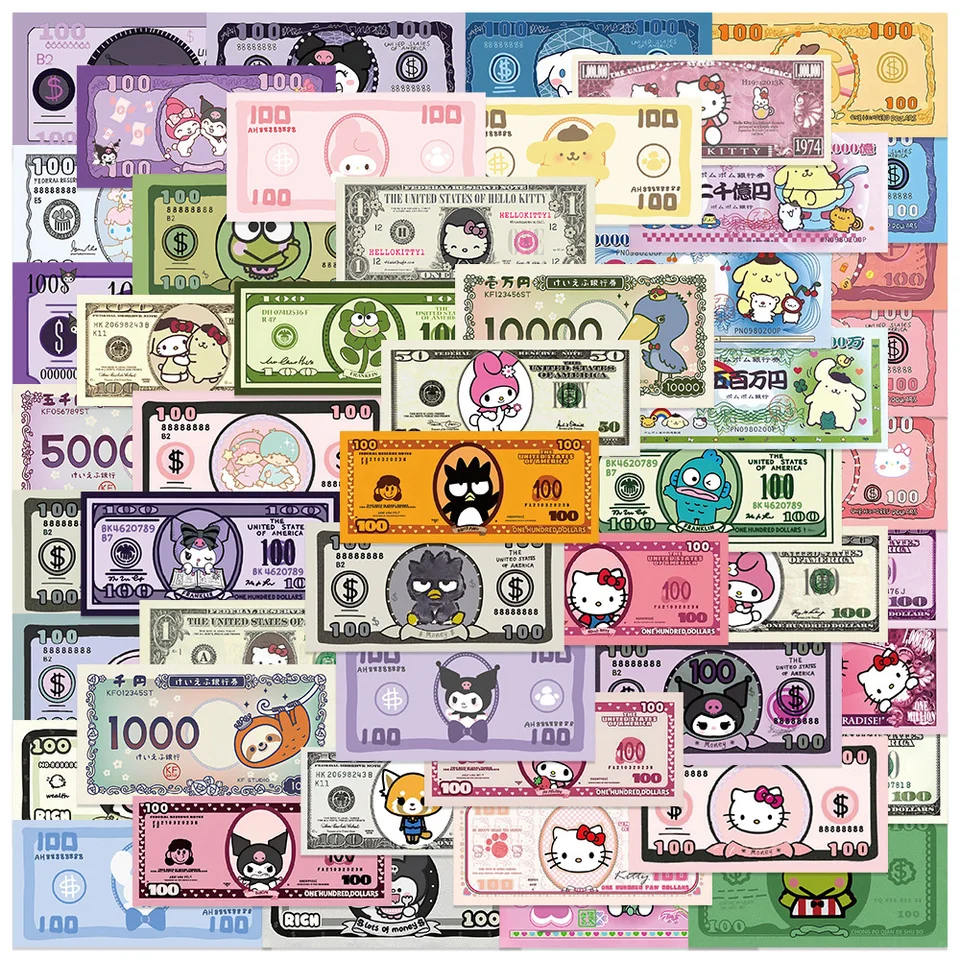 10/30/50ks Sanrio Cute Hello Kitty Kuromi nálepky Aestetické kawaii obtisky DIY telefón s notebookom pre laptop vodotesnú klasickú hračku