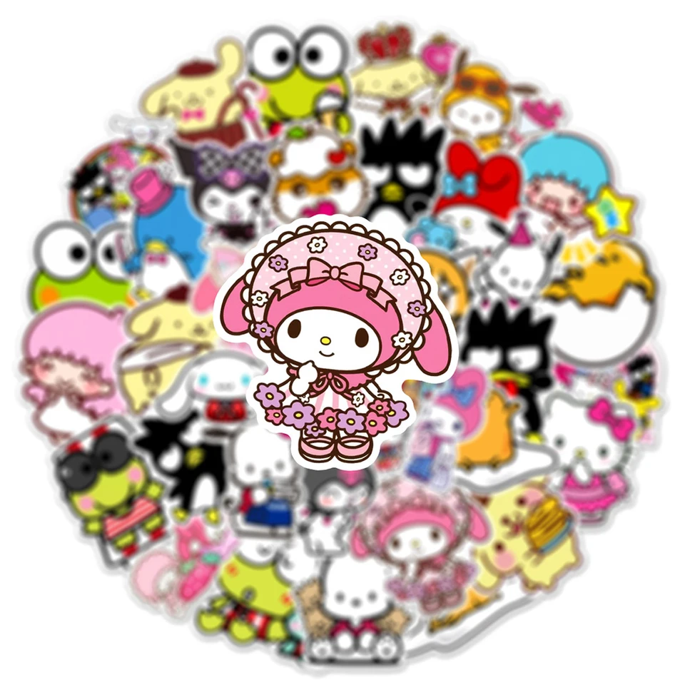 10/30/50ks sanrio karikatúra anime nálepky roztomilý kuromi hello mačiatko obtisky notebook Telefónne taška kawaii graffiti nálepka pre hračky pre deti