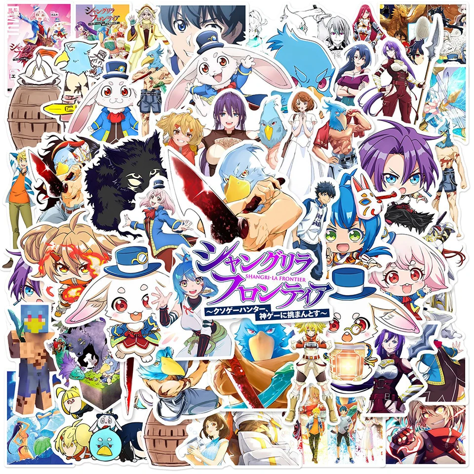 10/30/50ks Shangri La Frontier Anime Stickers Sunraku Cartoon Sticker Motocykel skateboard kufrový kufrový batožinový nálepka
