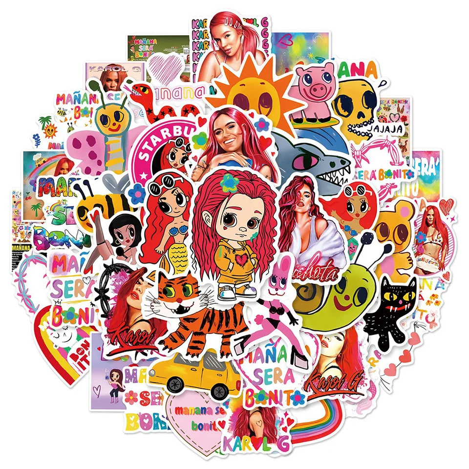 10/30/50ks spevák Manana Sera Bonito Stickers Witerproof Karol G Sticker Car Bike Motocykel notebook laptop dlha