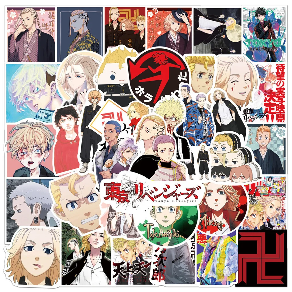 10/30/50ks Tokio Revengers anime graffiti nálepky karikatúry nálepky DIY Skateboard Phone Notebook Cool manga nálepka Dekorácia
