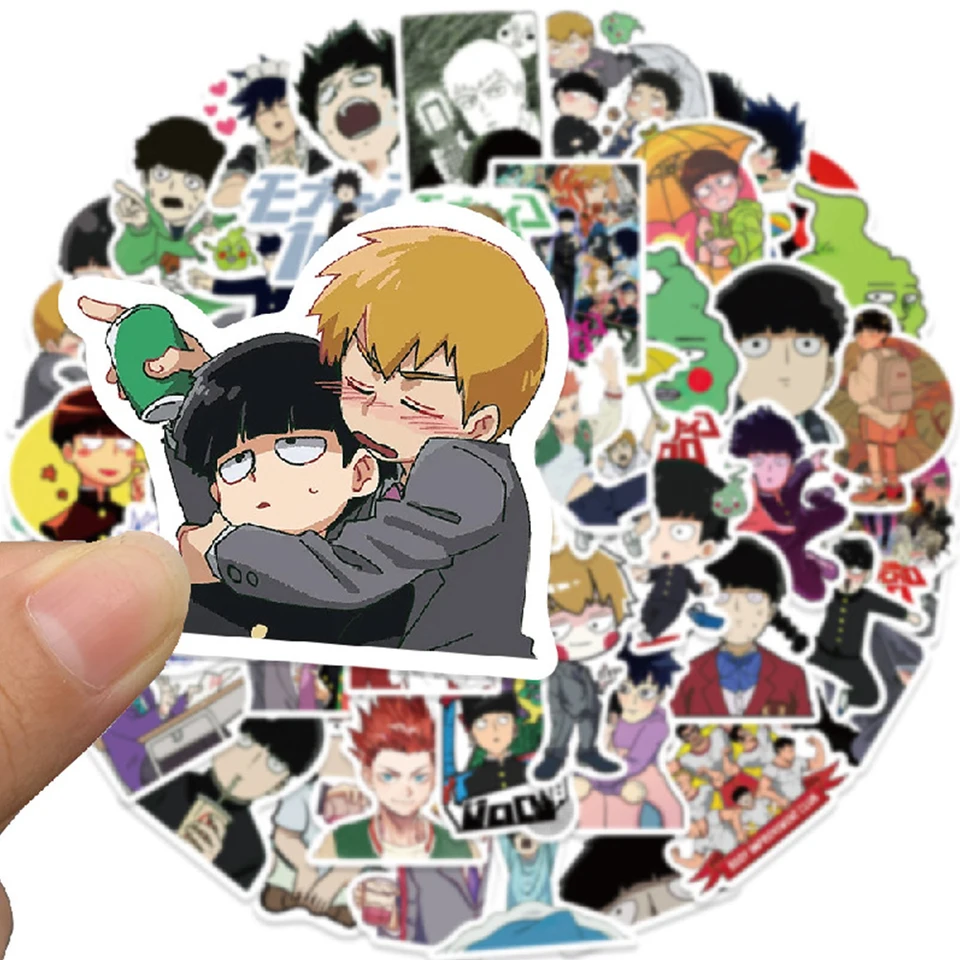 10/30/52ks anime mob psycho 100 nálepky karikatúra vtipná graffiti dekorácia laptop gitarový termos