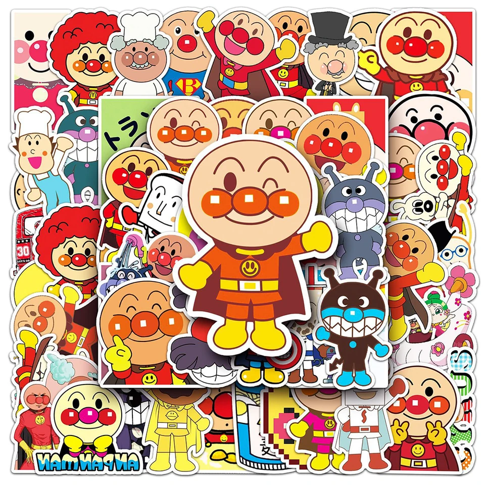 10/30/52ks roztomilé anime anpanman nálepky Kawaii Kids Cartoon Sticker Hray Phone Notebook Suitcase vtipné graffiti obtisky Veľkoobchod