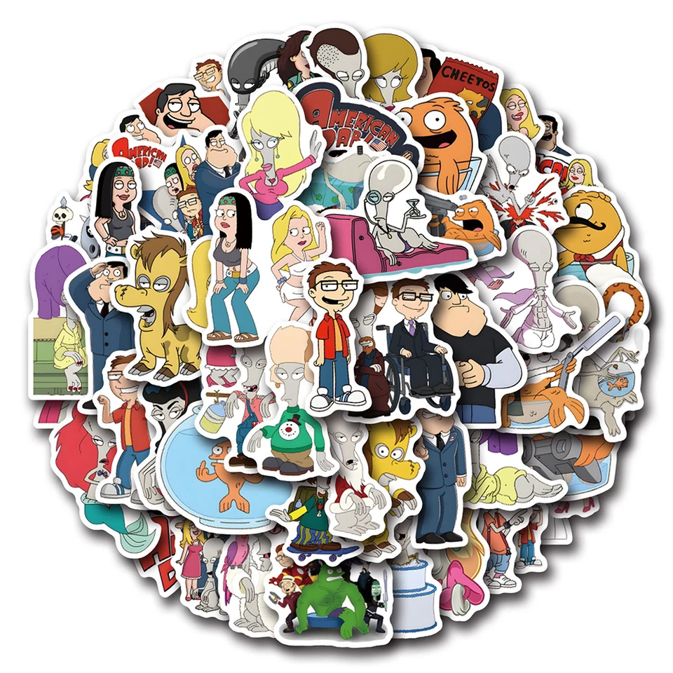 10/30/55ks komédia American Dad Cartoon nálepky Funny Classic Anime Sticker DIY