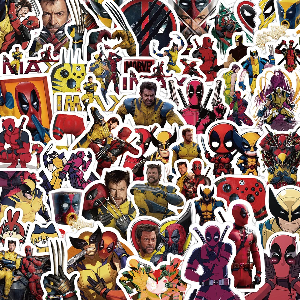10/30/60ks Disney Deadpool Wolverine Graffiti Stumpery Vodotesné nálepky pre laptop Skateboard Telefón DETORÁCIA DETI Hračky
