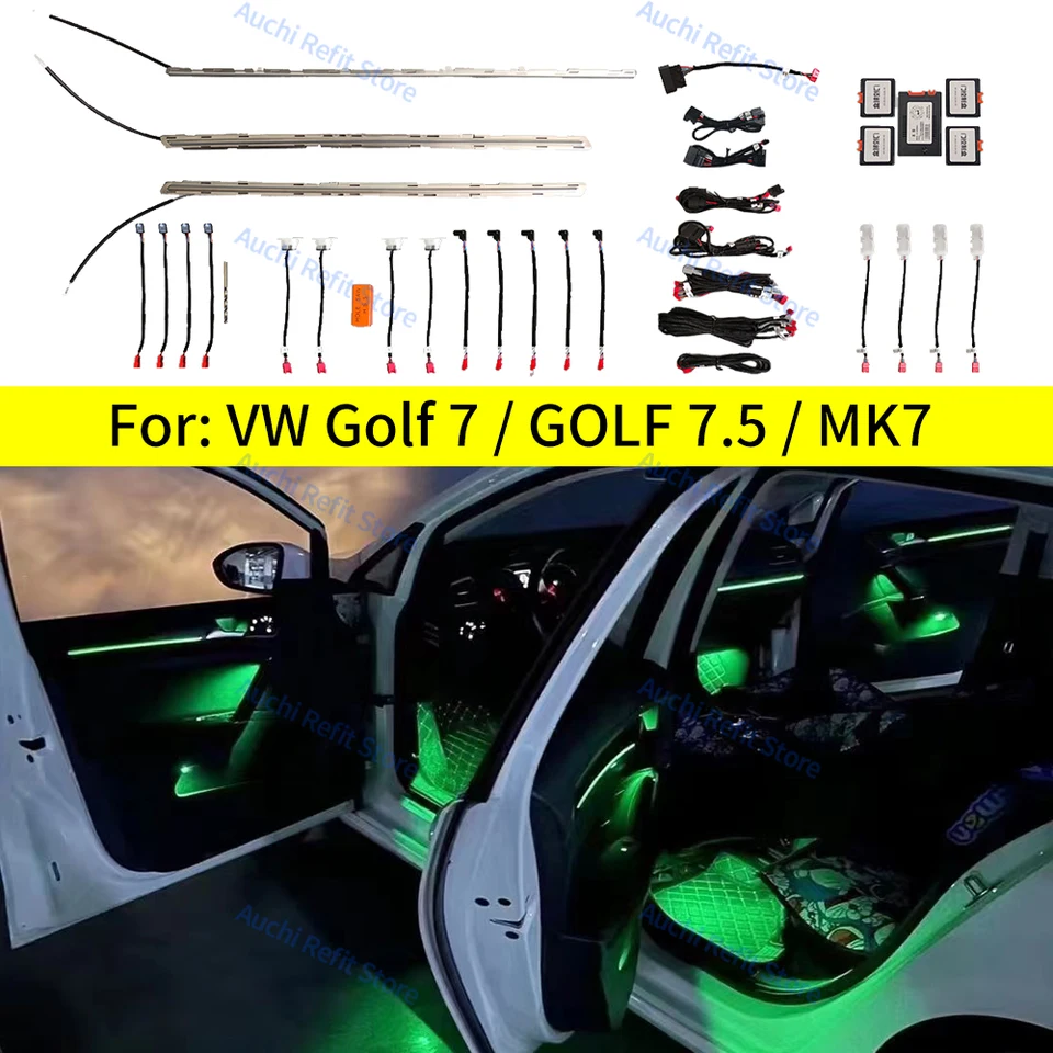 10/30 Farby LED LED LED AILDOM SVETLO pre Volkswagen Golf 7 Golf 7.5 MK7 2014-2021