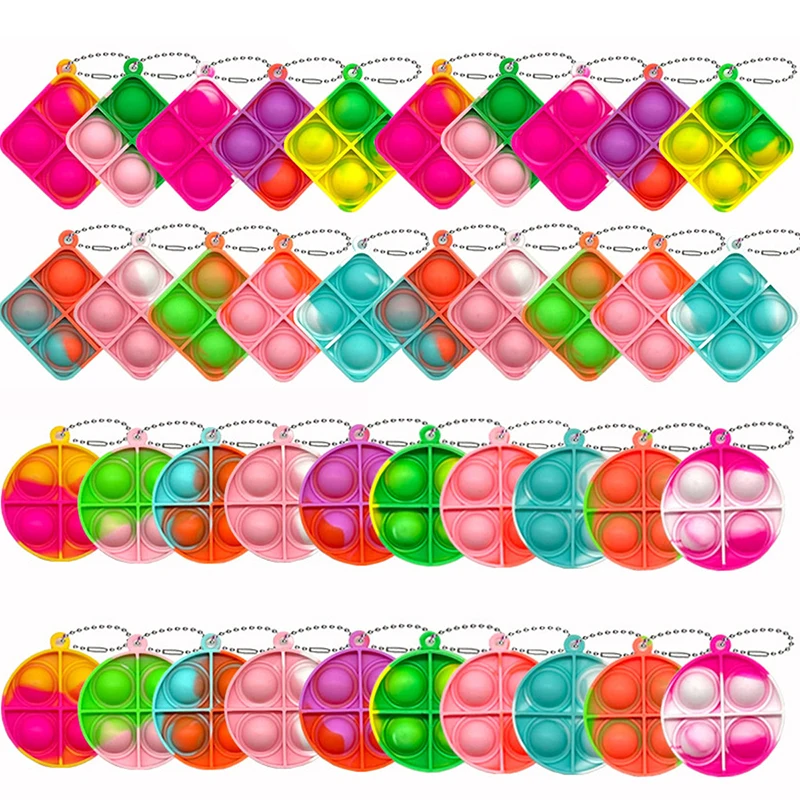 10-30ks Mini popové kľúče batoľa Senzory Fidget Hračky Hromadné ceny Ceny Ceny Detská narodeninová oslava láskavosti svadobný darček pre hostí