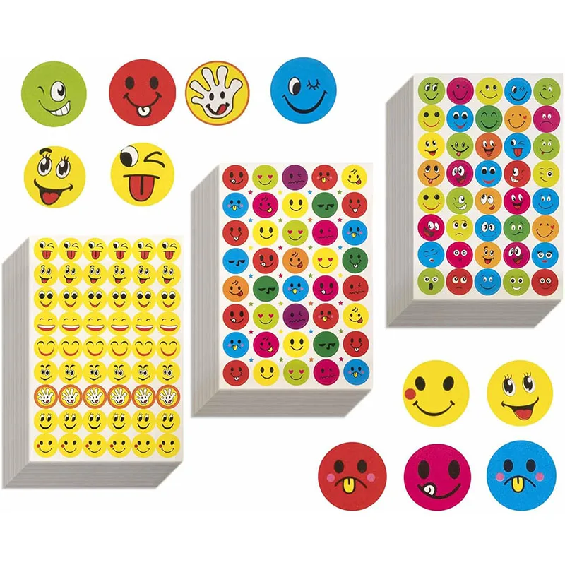 10/30seety Happy Smile Face Stickers Dot Heart Star Letter Číslo správania Graf Náklady Škola Škola materských škôl pre deti odmeňovanie nálepiek