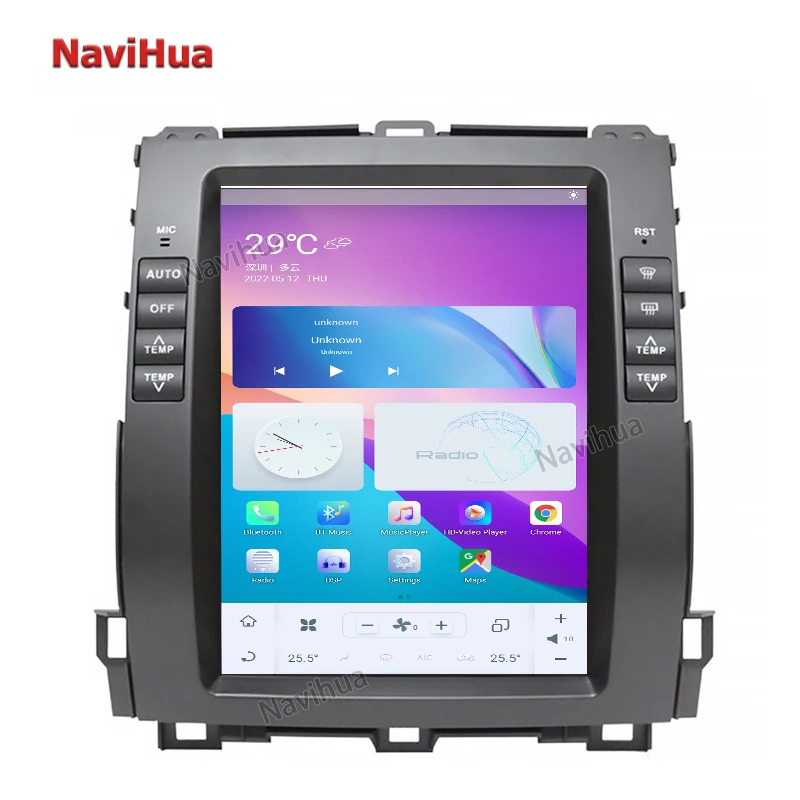 10,4 palca Android 9 Android Car Radio Player Vertikálna obrazovka GPS navigačný multimediálny hráč pre Toyota Prado 120 Lexus GX470