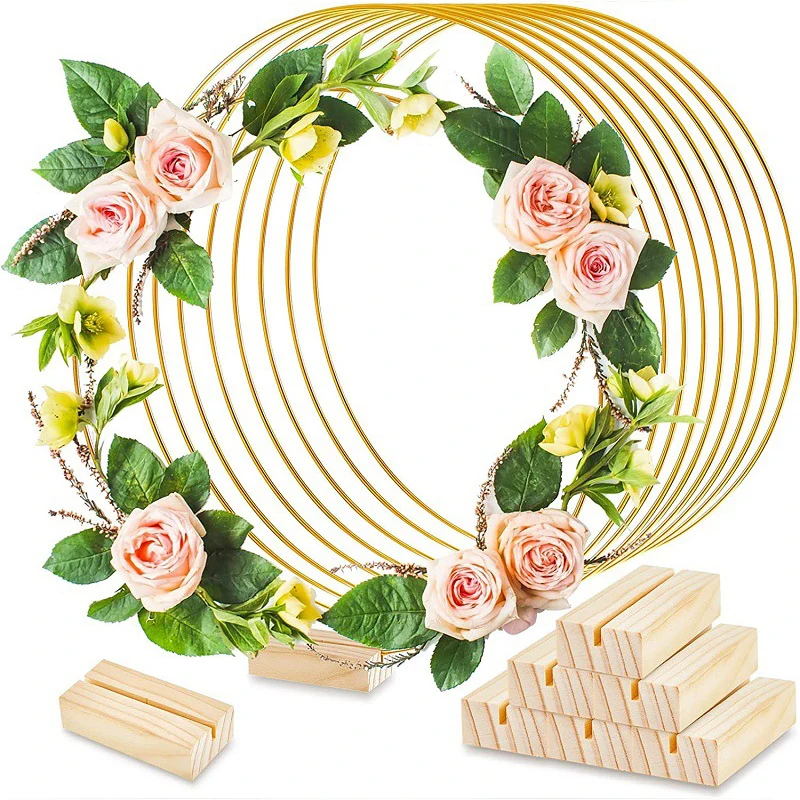 10-40 cm zlatý kovový prsteň obruče kvetiny držiak na girlande DIY makrame kvetinové svadobné dekorácie ručne vyrobené domáce dekorácie Dream Catcher