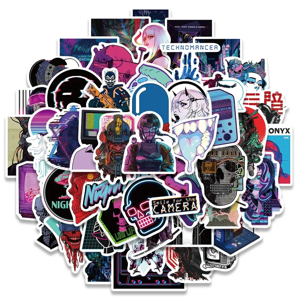 10/5/50ks kreslené cool cyberpunk nálepky graffiti obtisky prilby motocykel skateboard laptop vodotesné nálepky hračky dekorácie