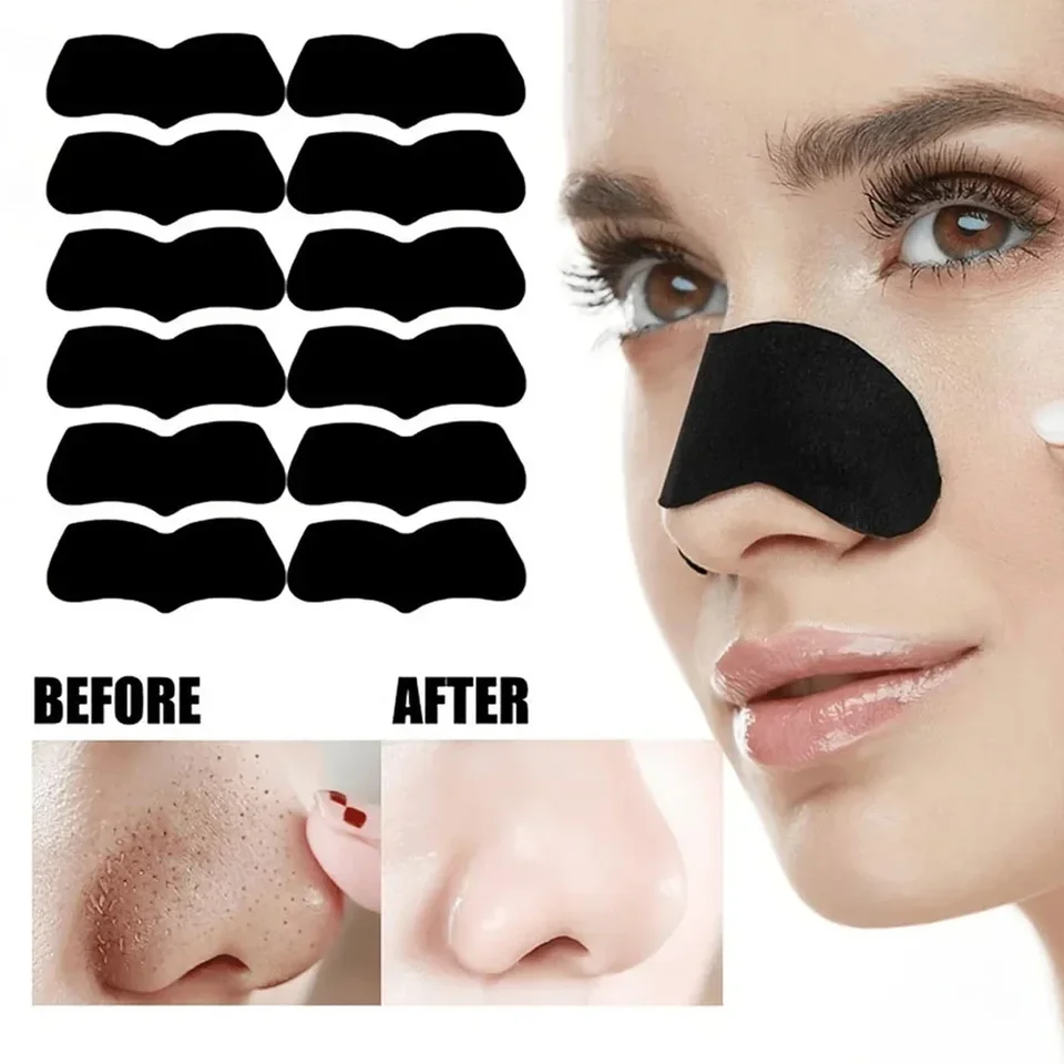 10/50/100ks čierna hlavica maska ​​Unisex Deep Cleansing Nose prúžky pre akné zmršťovanie pórových pórov na starostlivosť o pokožku Čistiaca nálepka nosa