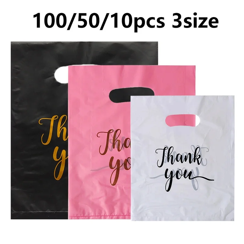10/50/100ks ďakujem darčekové tašky svadobné narodeniny hosť Gift Wrap Plastové tašky Small Business Candy Pastry Balenie