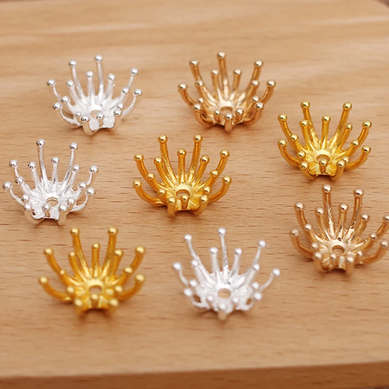 10-50ks 20 mm kvetinové filigree korálky Caps Pettal Prívesky kúzla tyčinky tyčinky korálky čiapky základňa pre svadobné vlasové šperky výroba domácich majstrov