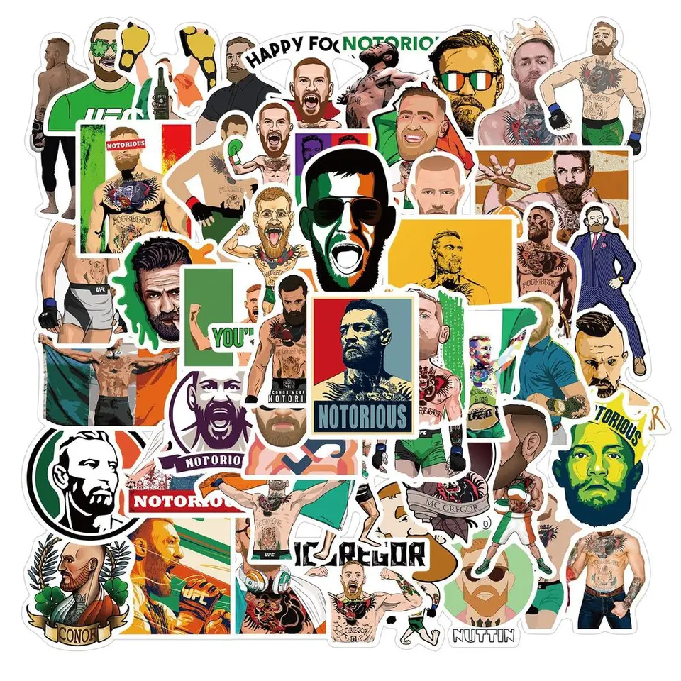 10/50ks/balenie Conor-McGregor Stumpers Fashion Witerprood pre deti L laptop batožinové nálepky na hračky