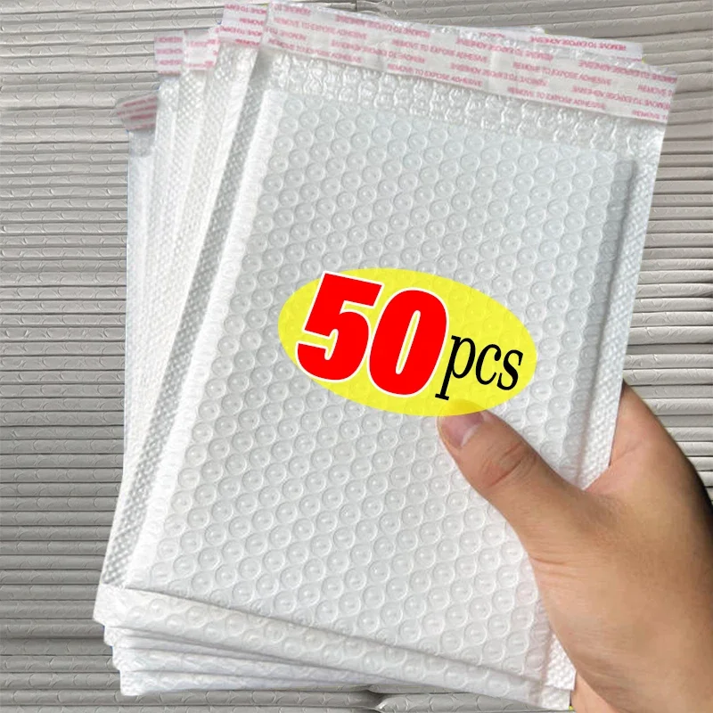10-50ks bublinové obálky biele penové prepravné vrecká Poly Bubble Mailers podložky Self Teste Balenie Balíka pre časopis 11 cm 15 cm 23 cm