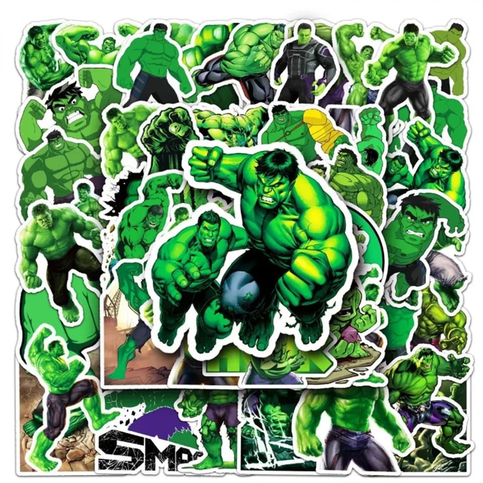 10/50ks Disney Marvel Avengers Super Hero Hulk Stickers Fľaša na skateboard prenosný telefón Cool nepremokavá nálepka pre deti