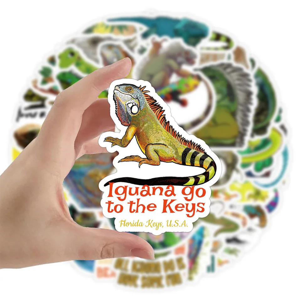 10/50ks gecko karikatúra platená múčka jašterice zvieracie nálepky pre pegatinas skateboard nálepky na batožinu pre deti