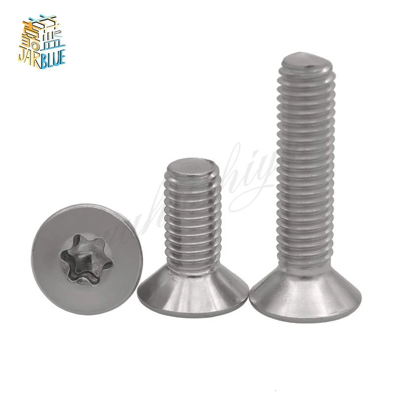 10/50ks M1,6 m2 m2,5 m3 m4 m6 m8 304 A2-70 Zohazdorová oceľ GB2673 šesť-lobe Torx Ploché pulzunk skrutky hlavy šesť laloku skrutka šesť lalokov