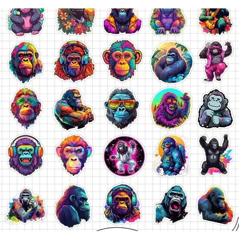 10/50ks realistické písanie gorilla značka Gorilla Game Sticker Decoration Guitar Laptop batožina DIY vodotesné nálepky hračky