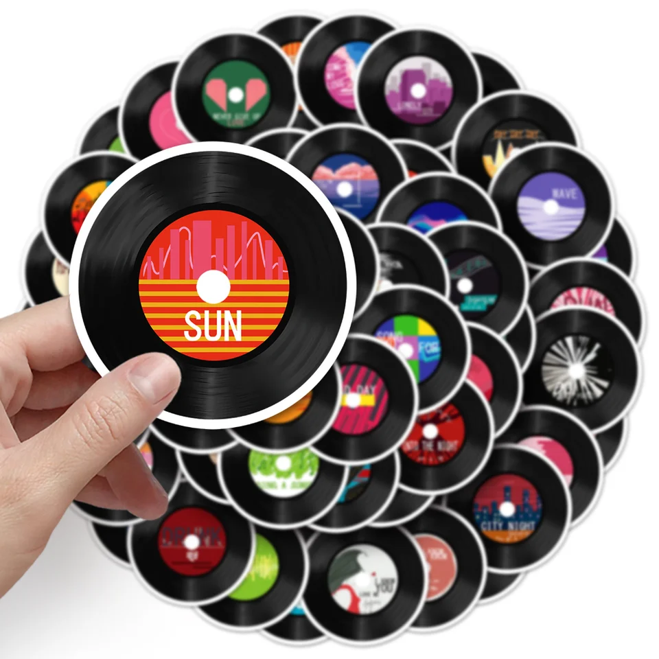 10/50ks retro vinyl záznamy nálepky nálepky pre domácich majstrov