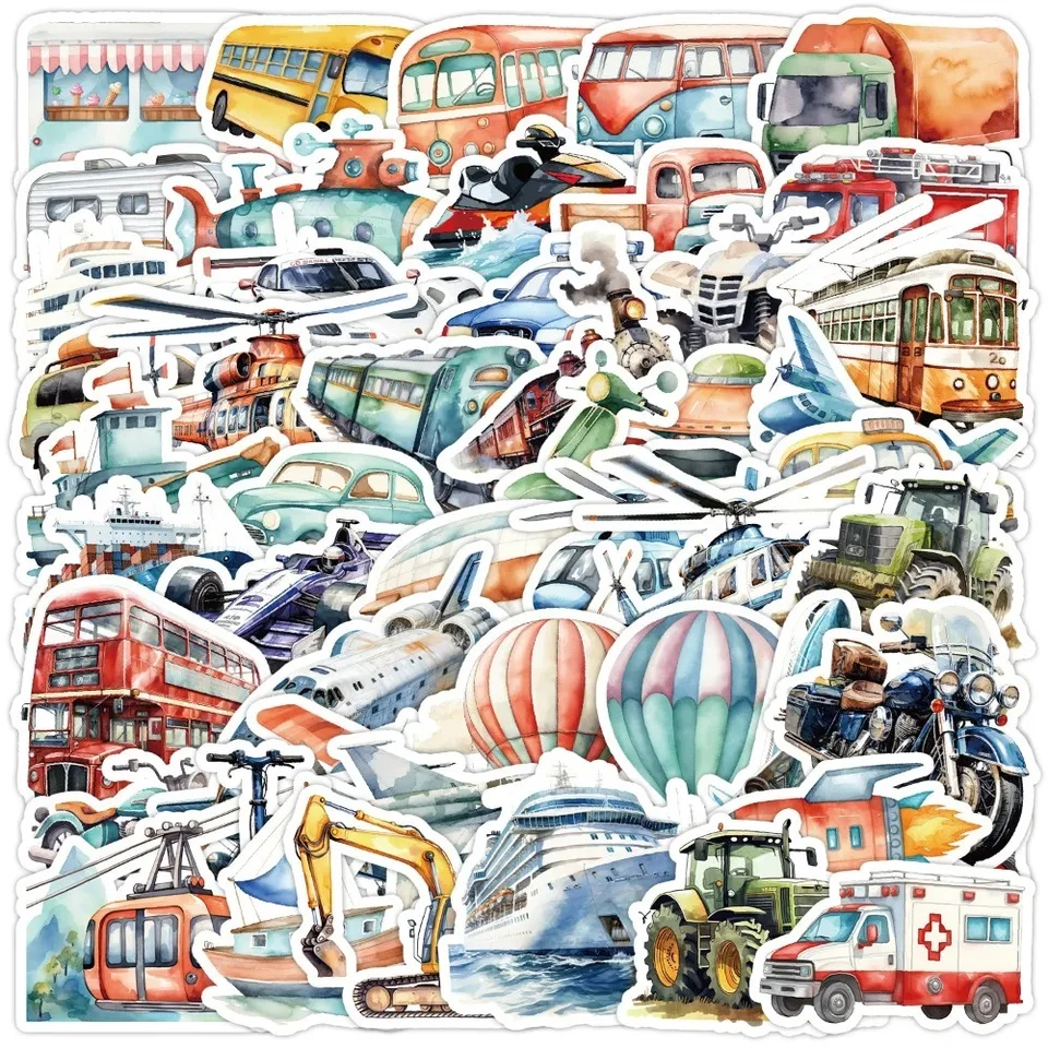 10/50ks roztomilé prepravné dodatočné vybavenie Racing Car Graffiti Stickers Guitar Guitar Bike Bike Skateboard nálepka pre deti