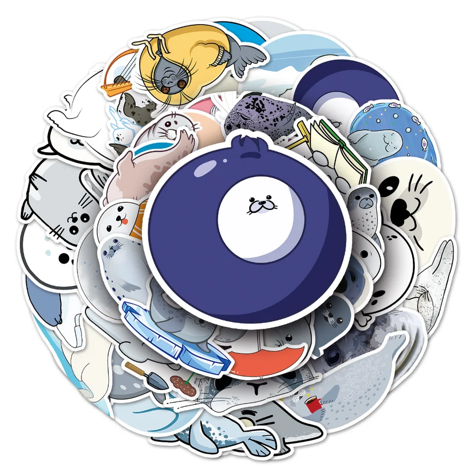 10/50ks roztomilé tesnenie Cartoon Sticekrs Graffiti Sea Animal Sticker Chladkovat
