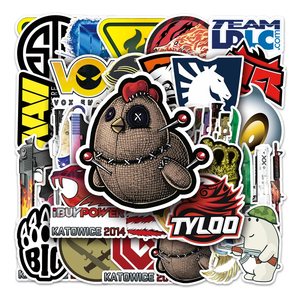 10/52ks CS Go Cartoon Graffiti Sticker DIY NAPLATÝ PLAKOBLOD SKLOBABLE GUITÁRNY KUSIE HLASOVÝ NÁ Prípady nálepky