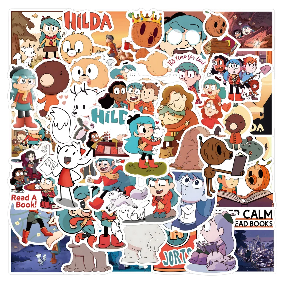 10/55/110ks nálepky Hilda Funny Cartoon Stciekr Adventure Comics Dozáčky