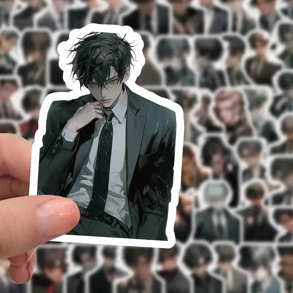 10/60ks Anime Boys Boss Prezident roztomilý chladný nálepka Nálepka chladničky Graffiti Suckers kufr