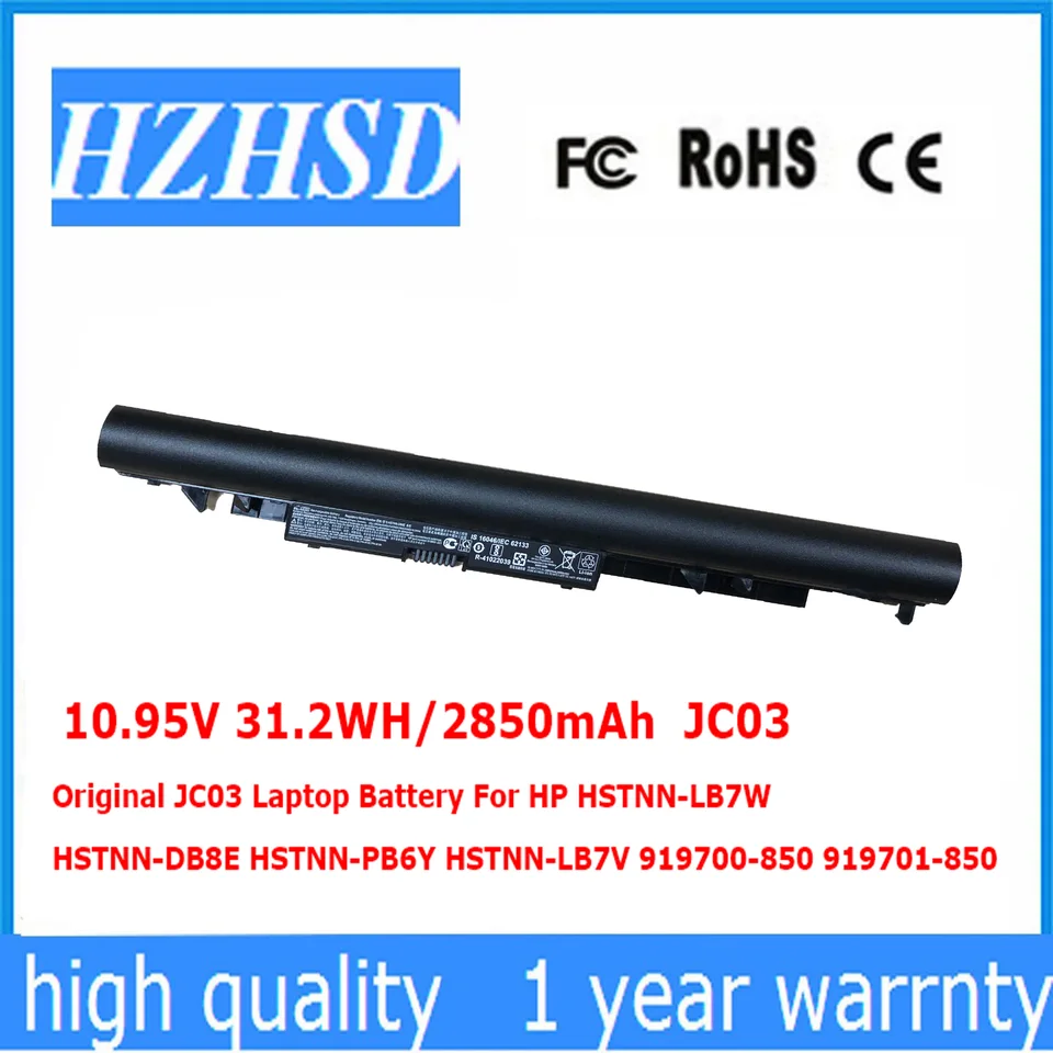 10,95V 31.2Wh/2850 mAh Pôvodná batéria notebooku JC03 pre HP HSTNN-LB7W HSTNN-DB8E HSTNN-PB6Y HSTNN-LB7V 919700-850 919701-850
