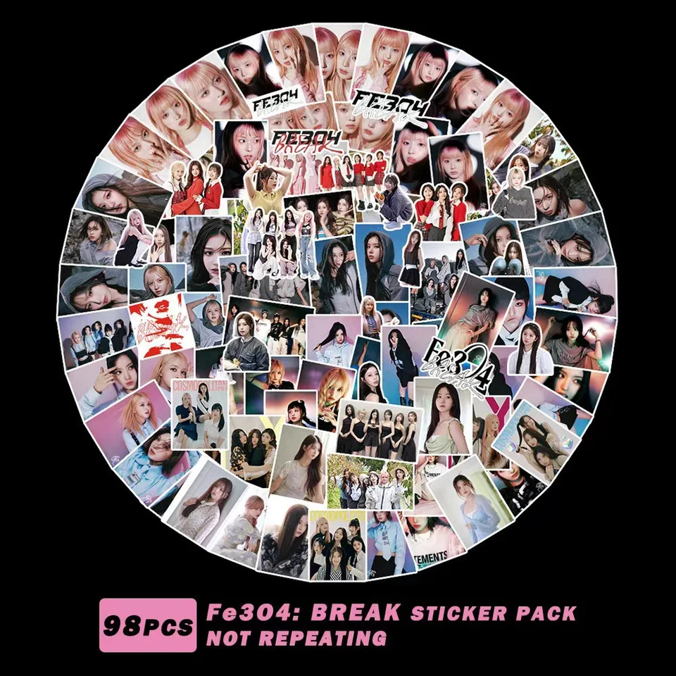 10/98ks kpop nmixx nálepka Nový album Fe3O4 Bre Cartoon Batožina nepremokavá graffiti nálepky počítačov Tablet Cartoon Decotion