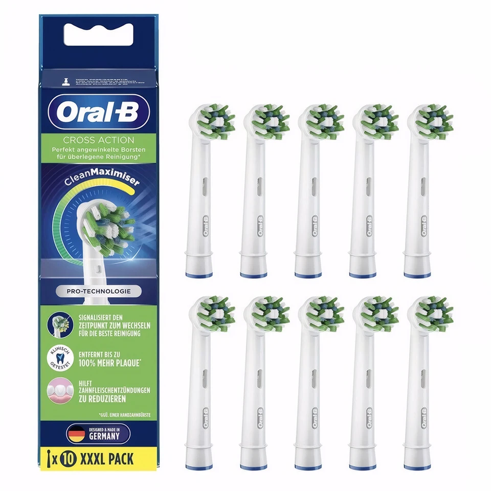 10 balenia elektrickej zubnej kefky hlava biela nahradenie hlavy zubnej kefky Vyčistite maximizátor pre krížovú akciu Oral-B