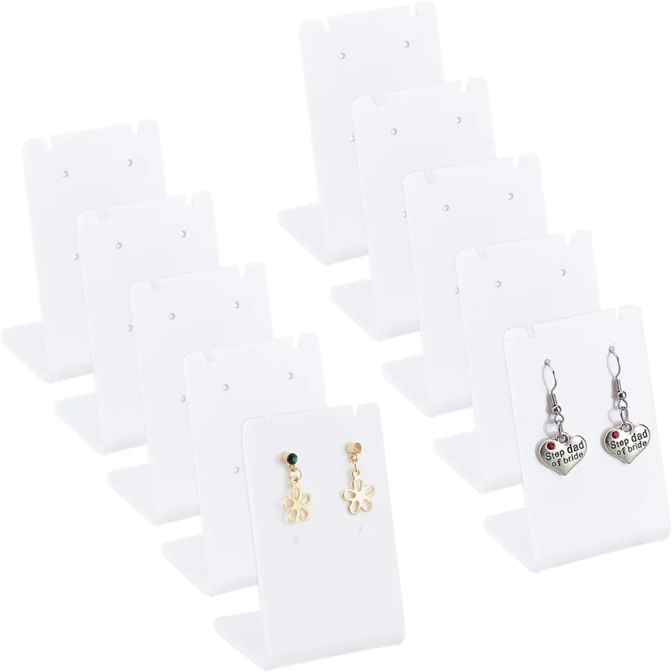 10 balení držiak na náušnice Mini Ear Stud Racks 60 jamiek Prezentácia pre náhrdelník Display Display Retail Použitie 1,4x1.9x2.7inc