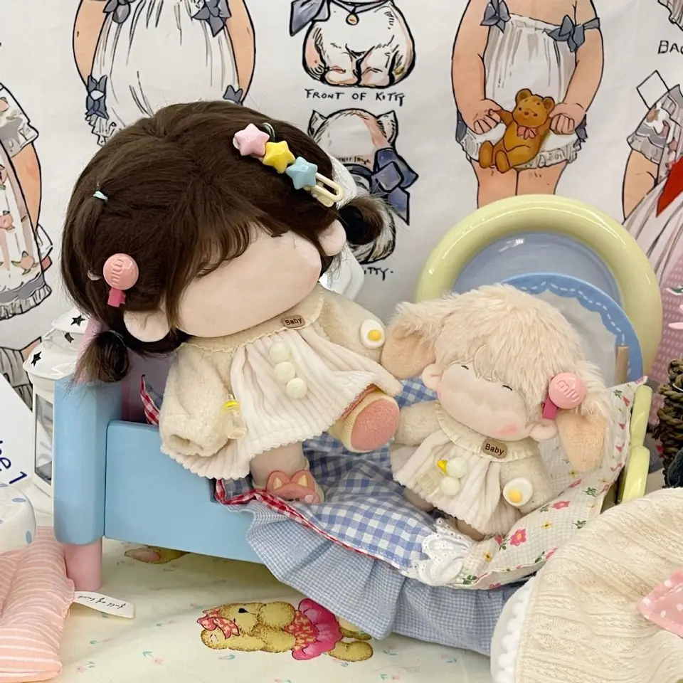 10 cm/20cm Doll Clothes Bláge Doll Adsessories roztomilé kaderné šaty náhradné oblečenie meniace sa obliekanie Mini plyšové šaty