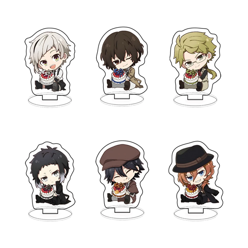 10 cm nový anime Bungo Stray Dogs Acryl Stock Model figure Cosplay Držiteľ držiaka Topper Birthday Fans Fans Distor Distor Darček darček darček darček
