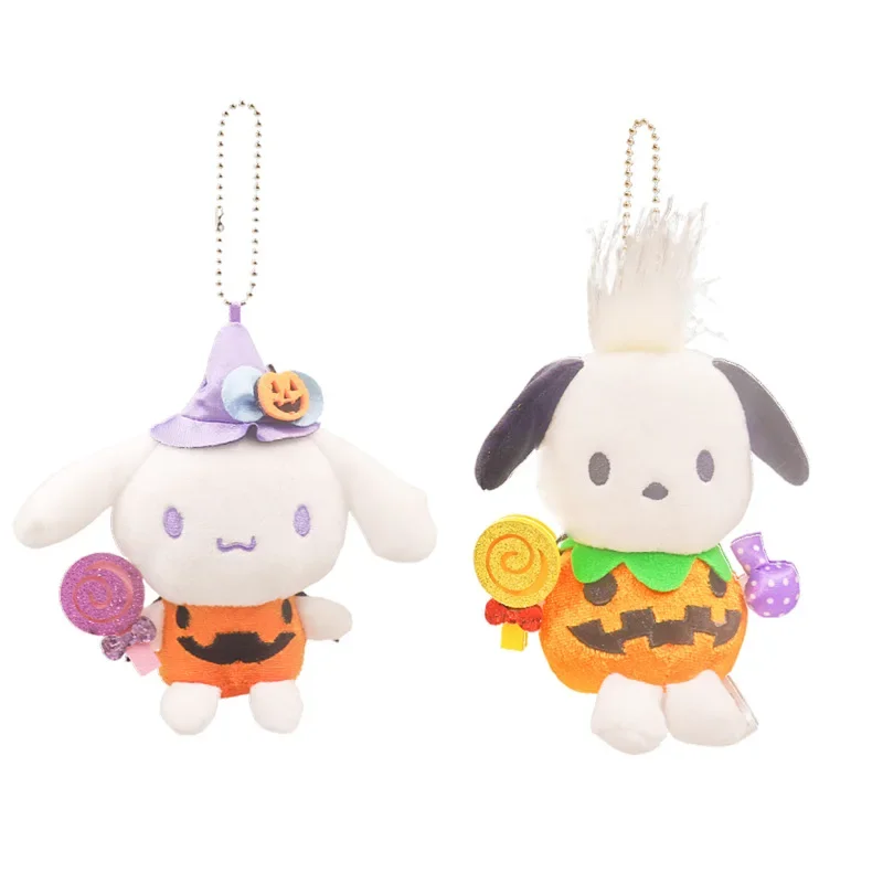 10 cm nový roztomilý Halloween Pumpkin Candy Candy Cinnamoroll Pochacco plyšová hračka pre bábiky prívesok doplnky Keychain darček