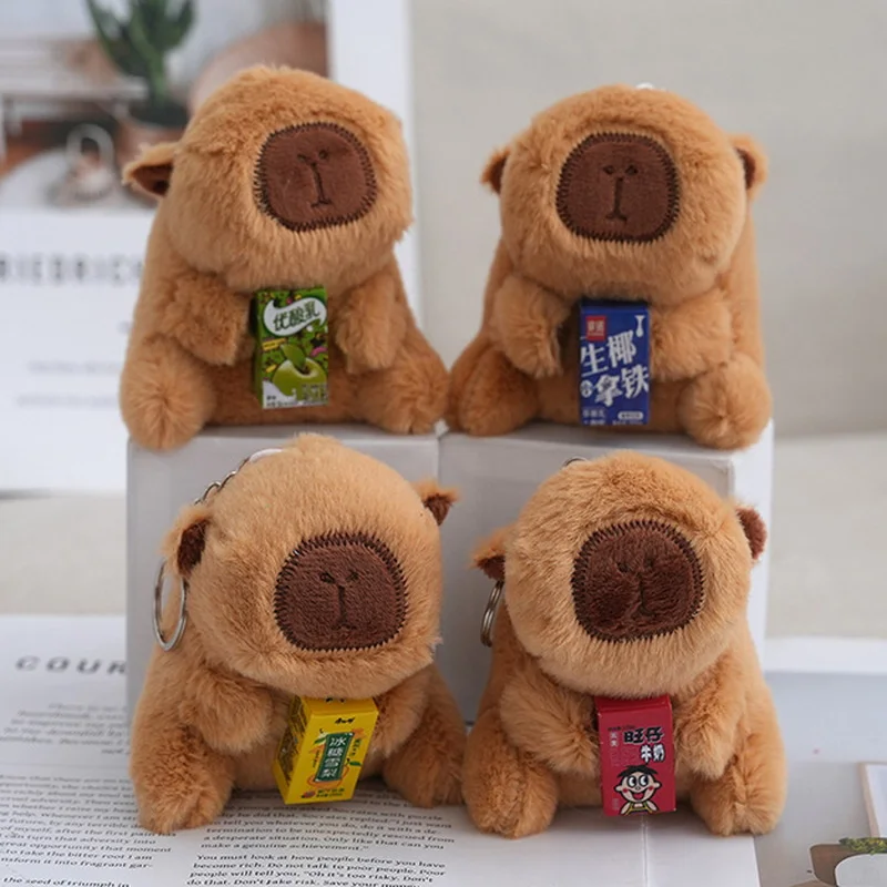 10 cm roztomilý karikatúra CapyBara prívesok plyšová hračka na bábiky zavesené ozdoby roztomilé kapila kľúče bábiky pre bábiku