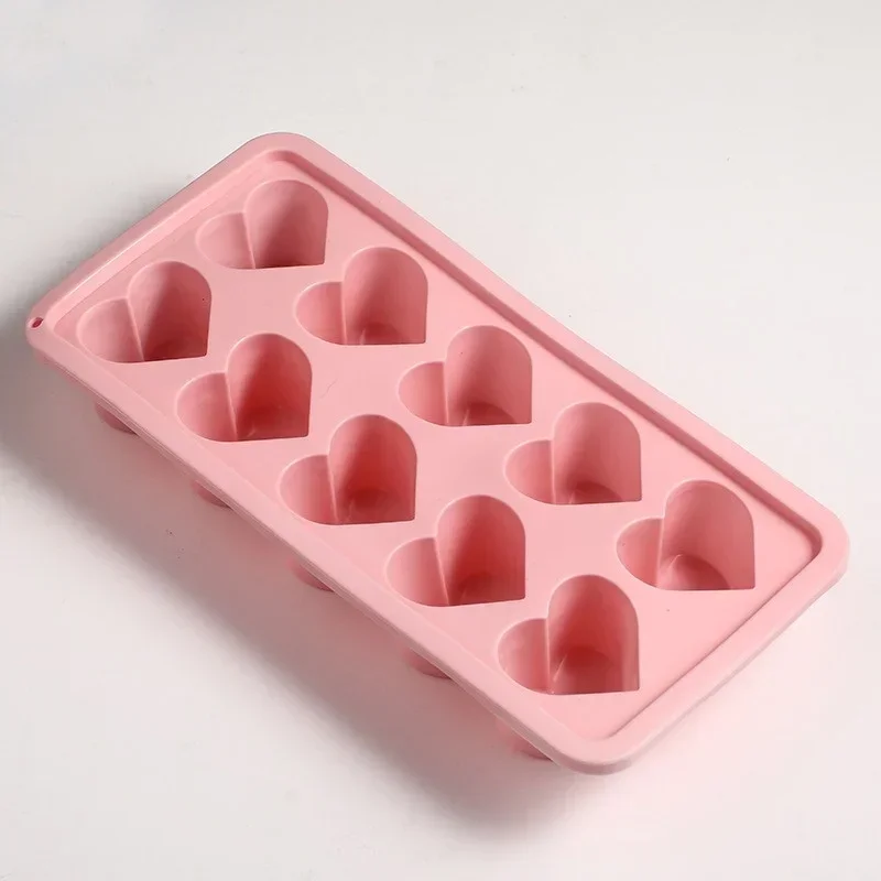 10 dier srdcového ľadového bloku Folmy letné zmrzliny Silikónové podnosy puding candy zmrzlinové plesne chladničky