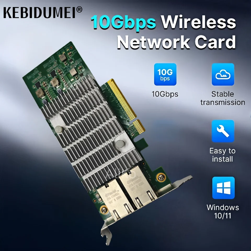 10 Gbps PCIe to RJ45 Sieťová karta X540 Gigabit Ethernet PCI Express Dual Ports LAN Adapter 10000Mbps pre PC Desktop Win10/11