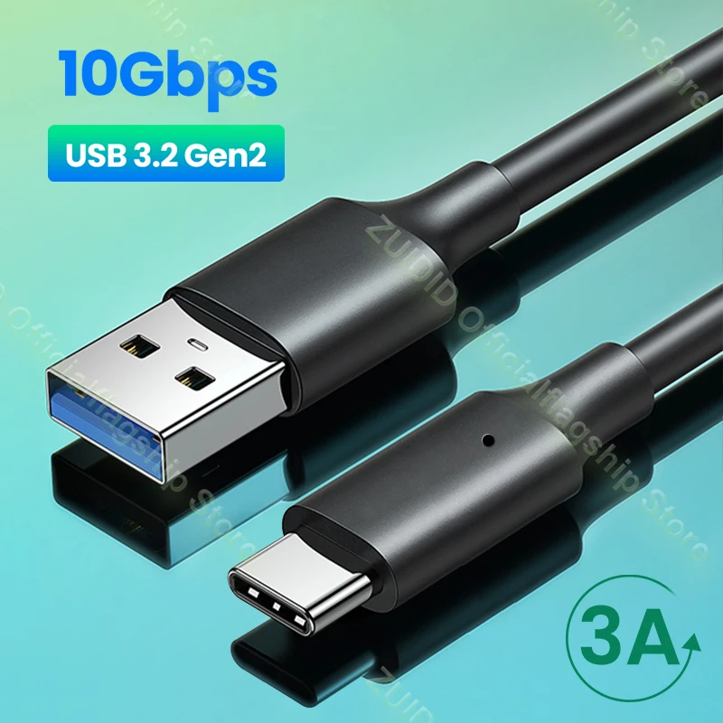 10 Gbps USB3.2 až USB Type C SuperSpeed ​​Data Cable pre kryt SSD M2 NVME M2 3a Rýchle nabíjanie typu C Kábel pre Samsung Xiaomi
